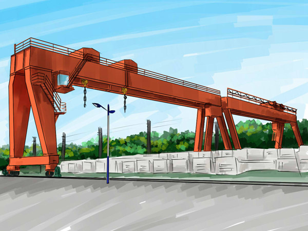 河北承德龍門吊廠家 80+80T鐵路提梁機施工現場